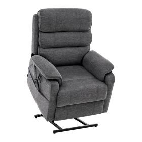 Power Lift Recliner Chair, Lift Chair with Heat and Massage for Elderly, Dual Motor Recliner Chair with 2 Anti-Fall Ropes