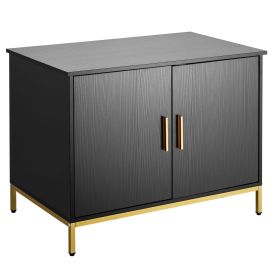 Cat Litter Box Enclosure Furniture, 27.6 in Hidden Litter Box Cabinet with Metal Legs & Handle, Modern Style Cat Washroom House End Table
