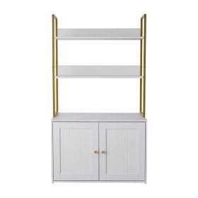 Cat Litter Box Enclosure Furniture, 27.6 in Hidden Litter Box Cabinet with Metal Legs & 2-Tier Storage Shelves, Waterproof Cat Washroom Cat House