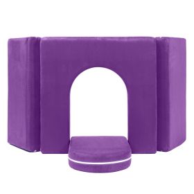 Jaxx Zipline Playscape Castle Gate - Playtime Furniture for Imaginative Kids, Grape