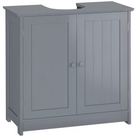 Under Sink Bathroom Cabinet with 2 Doors and Shelf, Pedestal Sink Bathroom Vanity Furniture, Grey
