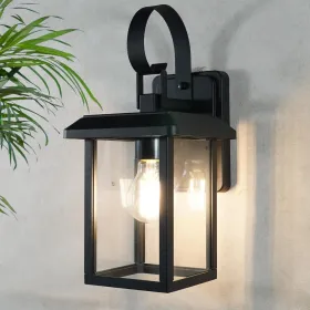 Inowel Outdoor Dusk To Dawn Wall Light 3000K 5000K Black Exterior Light Fixture 40003 (Option: Black)