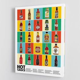 Hot Sauce Squares Standard Wall Art Canvas Print or Poster (Type: Poster Print, size: 12" x 8" / 30cm x 20cm approx)